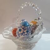 Transparent and translucent glass basket