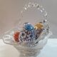 Transparent and translucent glass basket