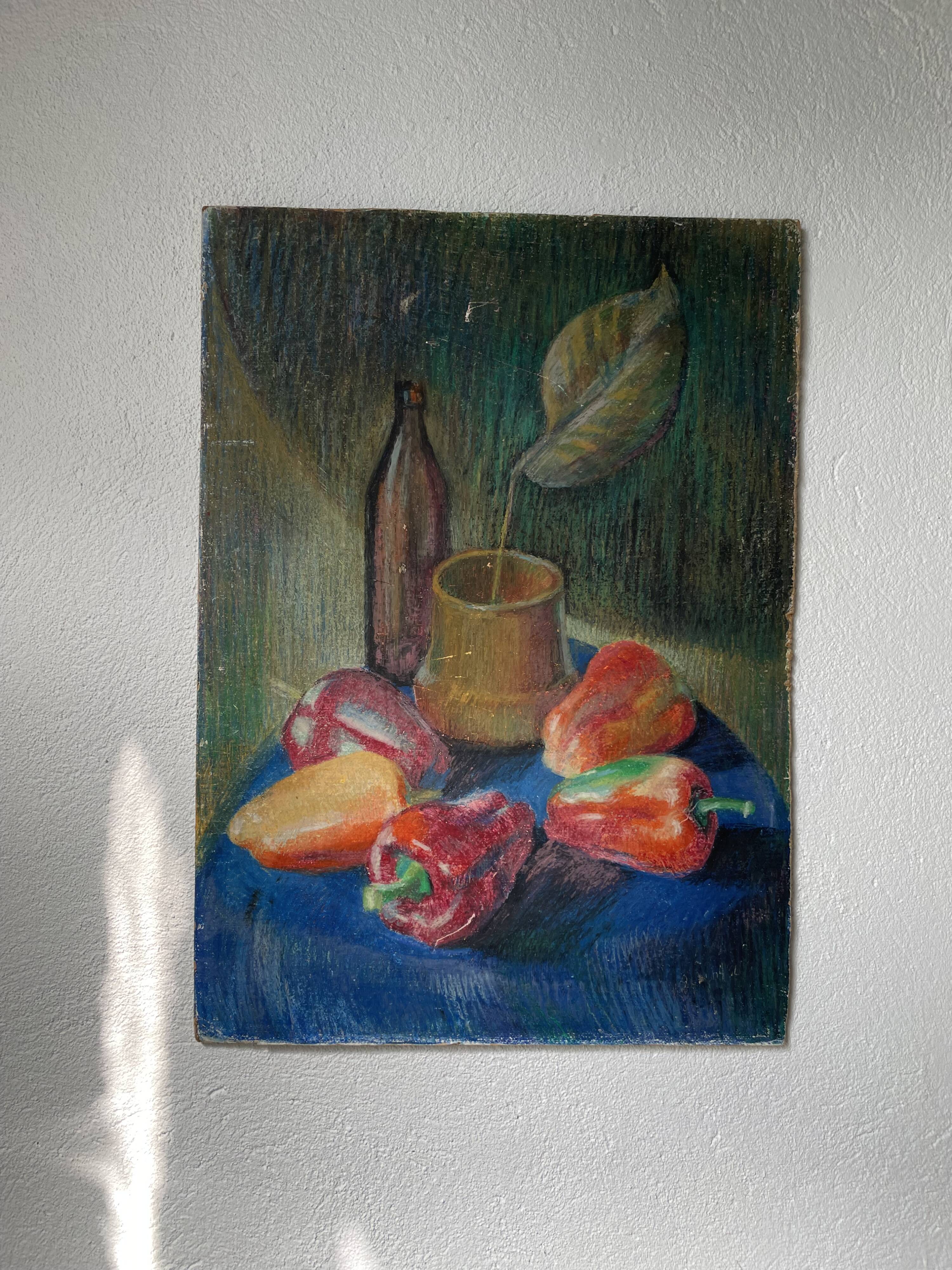 Oil pastel still life 1970