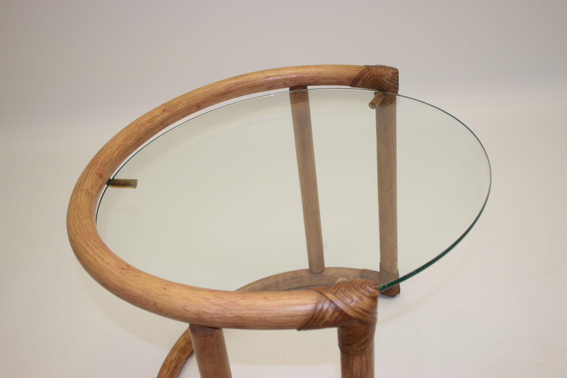 Round bamboo coffee table or side table