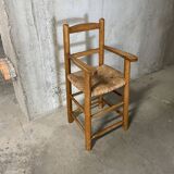 High straw chair for children