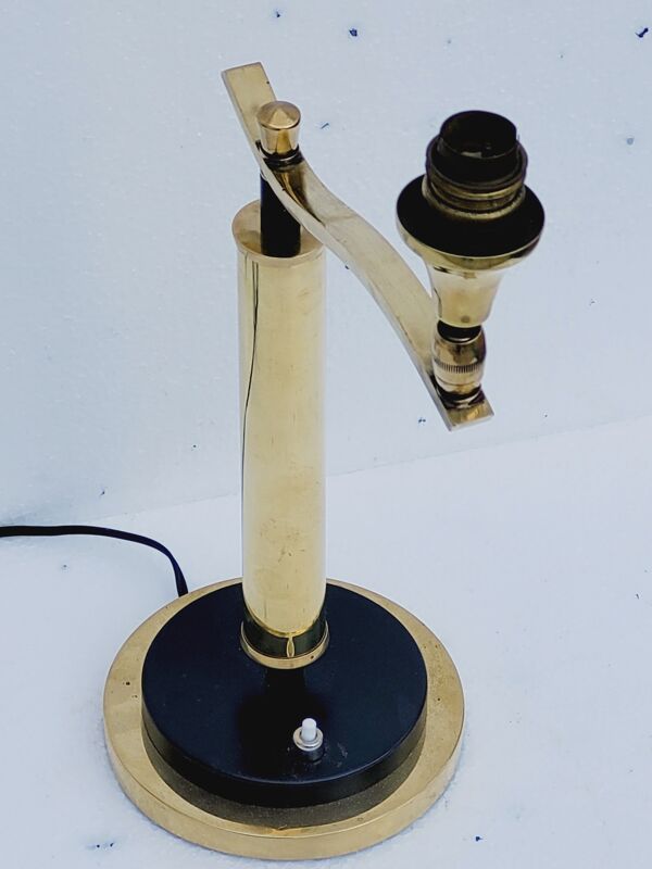 Pied de lampe en laiton bras en potence,  années 30 Jules Leleu