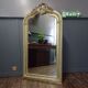 Large vintage French mantel mirror baroque wooden frame