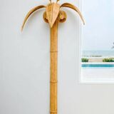 Pair of large “coconut/palm tree” rattan wall lights