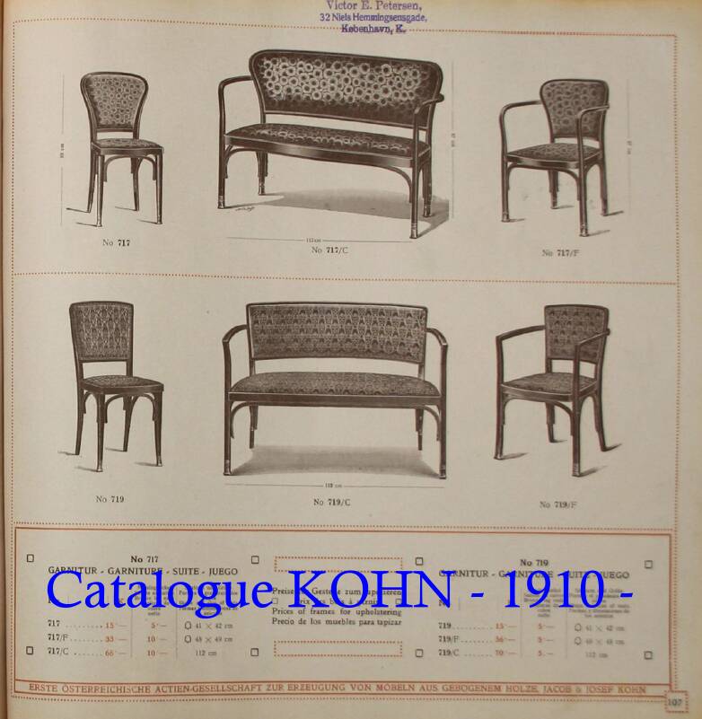 Kohn Armchair No. 719, Vienna Secession 1905 (Siegel /Moser)
