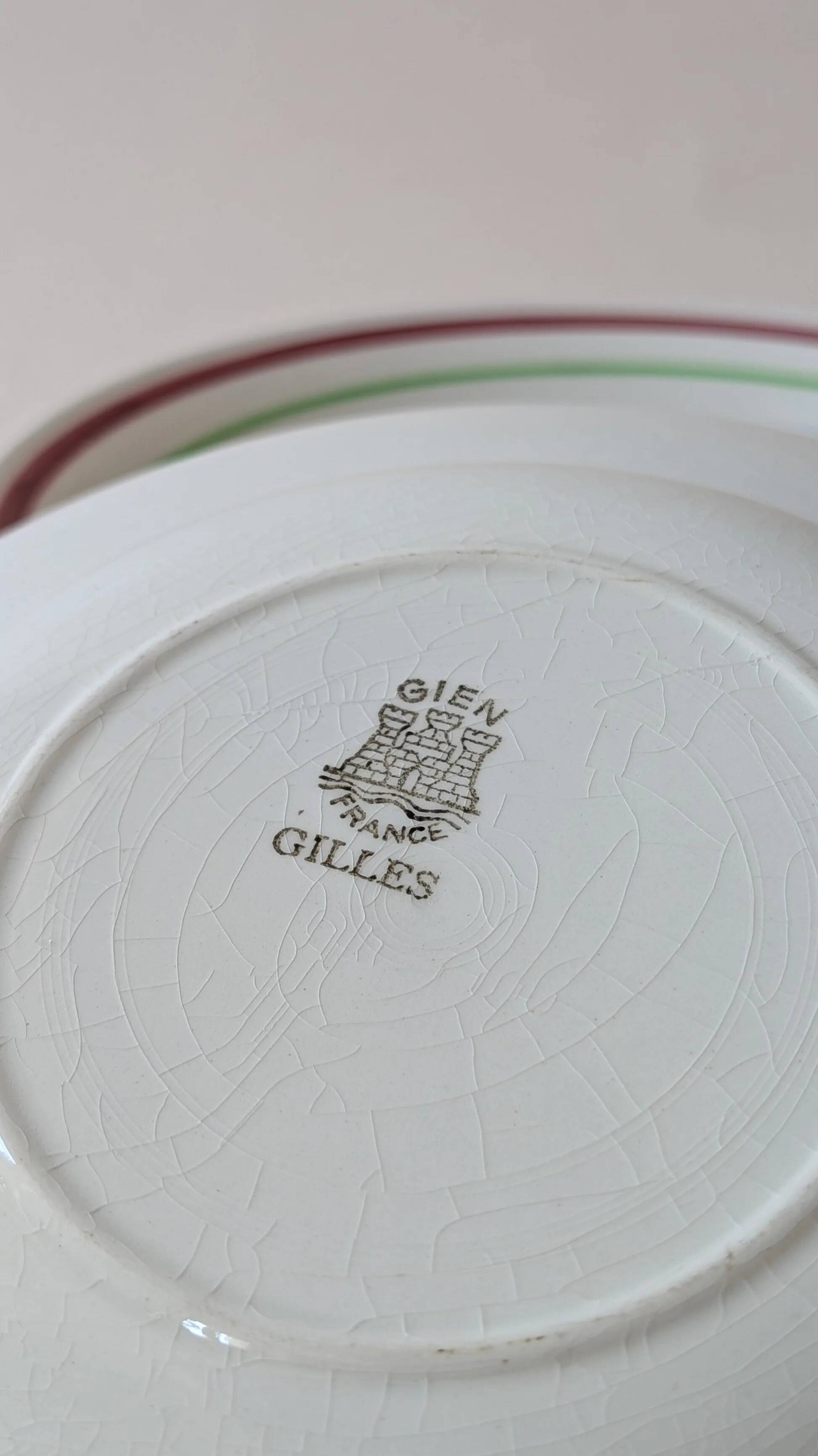 Set of 6 Gien soup plates – Gilles pattern
