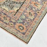 Green & Orange Turkish Vintage Rug, 182x286Cm