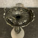 Lampe époque Art Déco en bronze argenté et opaline vers 1850