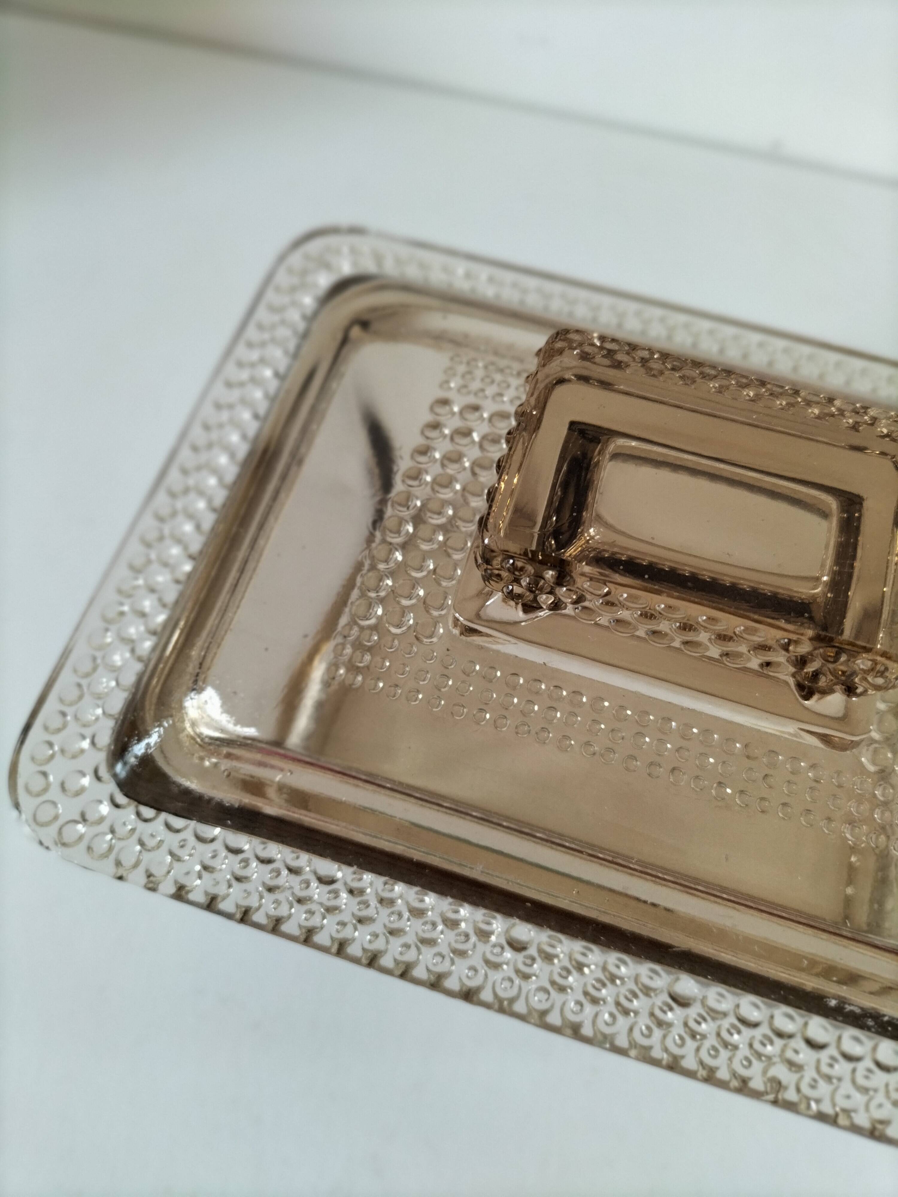 Vintage pressed glass box