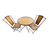 Bamboo style table + 2 chairs set