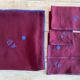 Nappe ancienne et ses 4  serviettes brodée AP - 132x150cm - coton