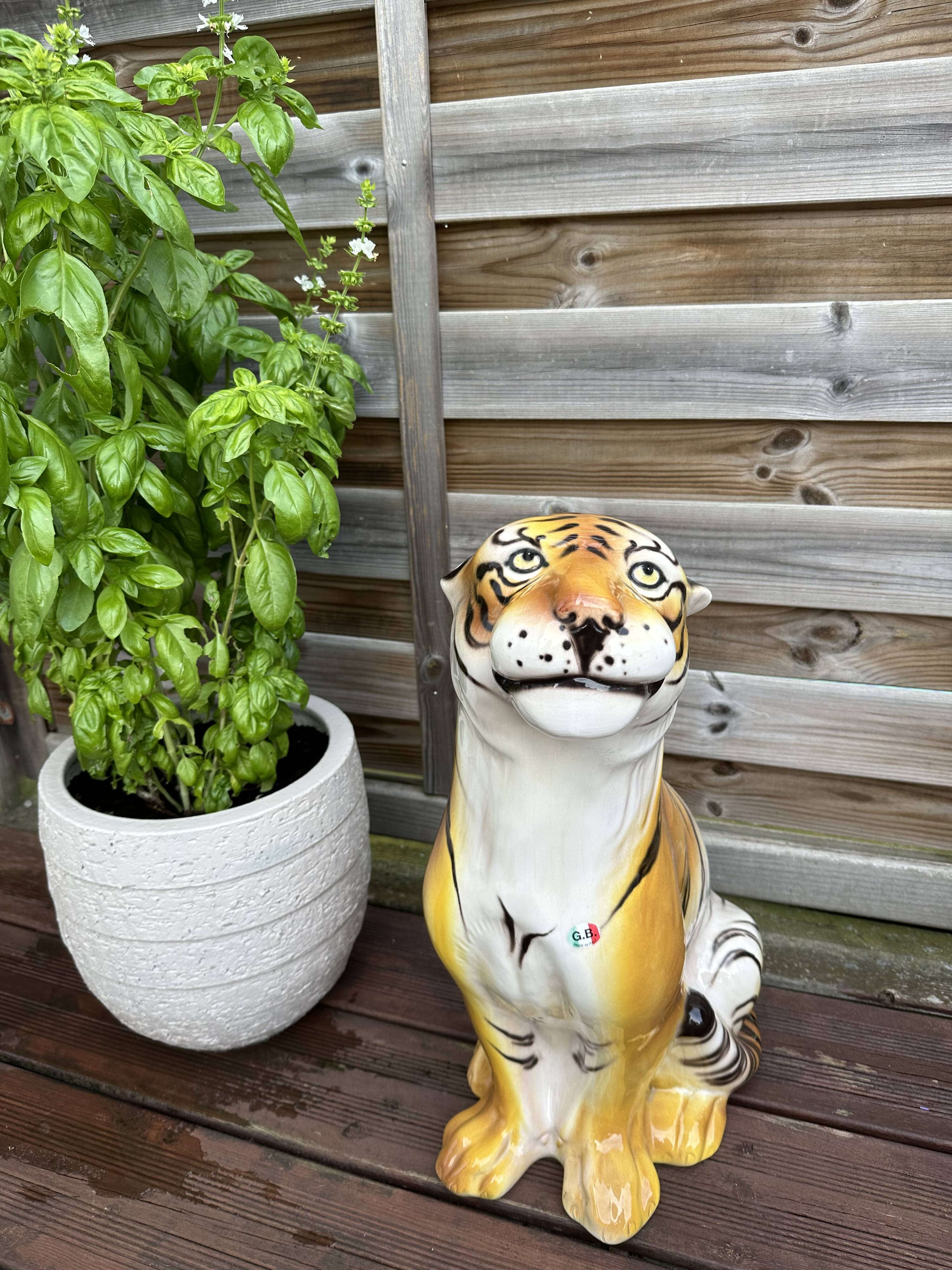 Décoration céramique italienne Tigre des années 70