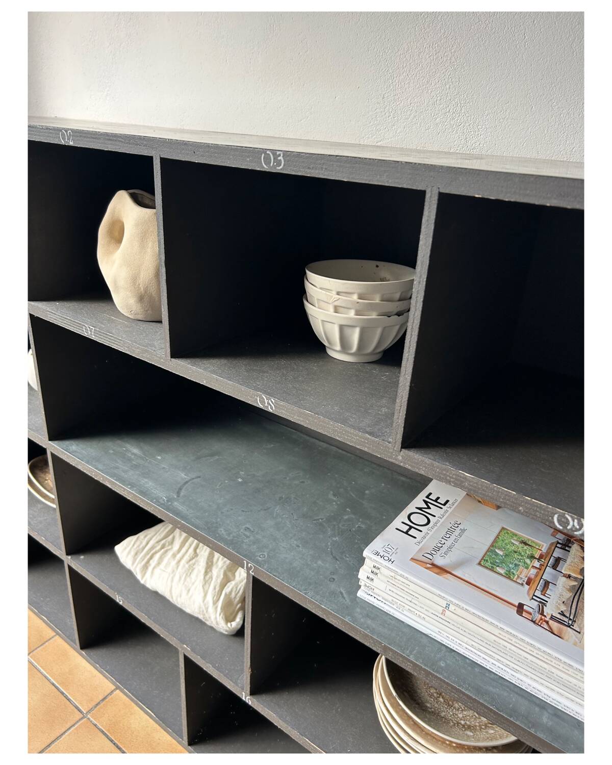 Craft furniture, painted wooden bookcase