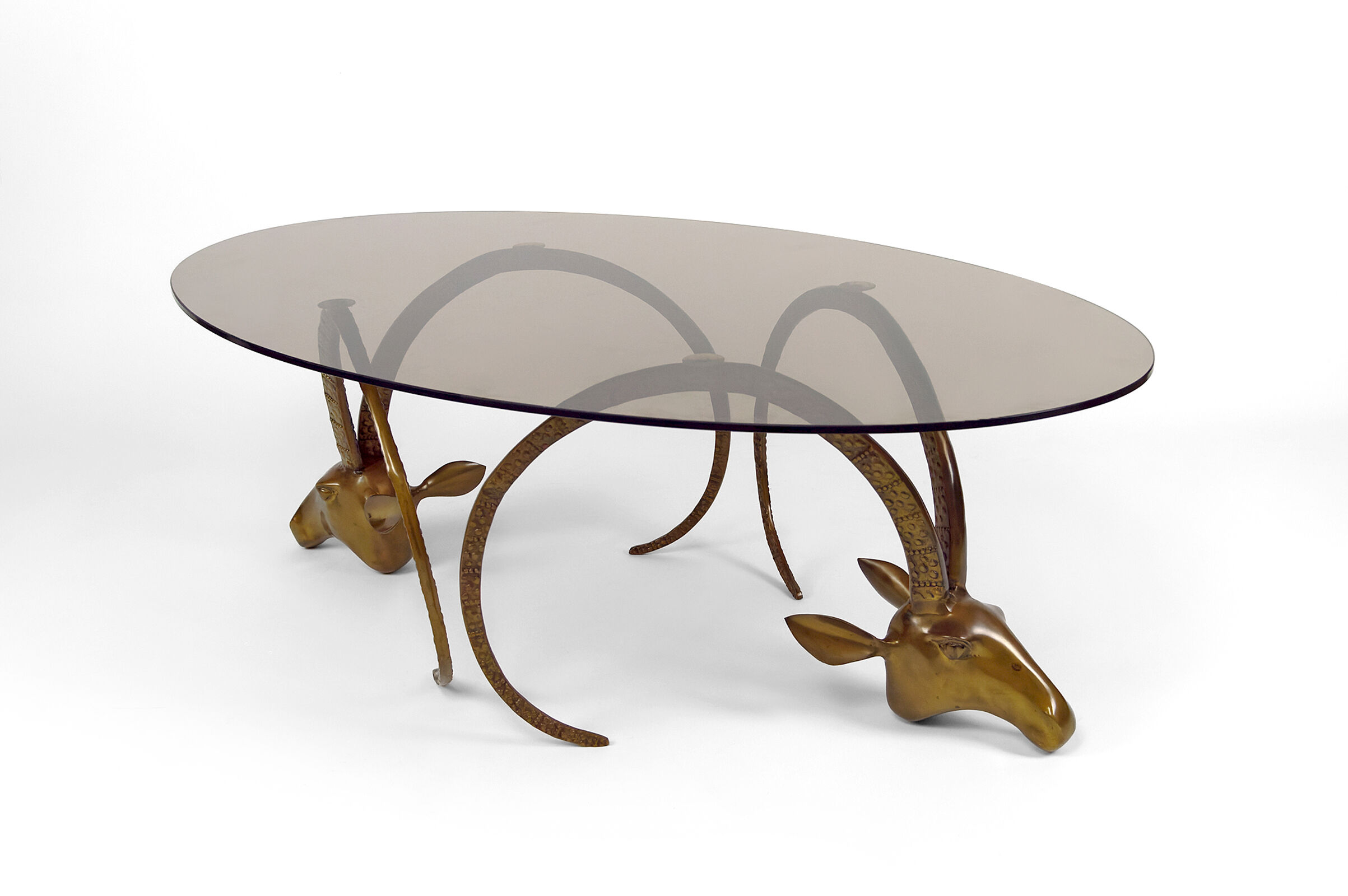 Coffee table with mouflons by Alain Chervet, circa 1970