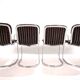 Set of four Cidue leather chrome cantilever chairs by Willy Rizzo, 1970