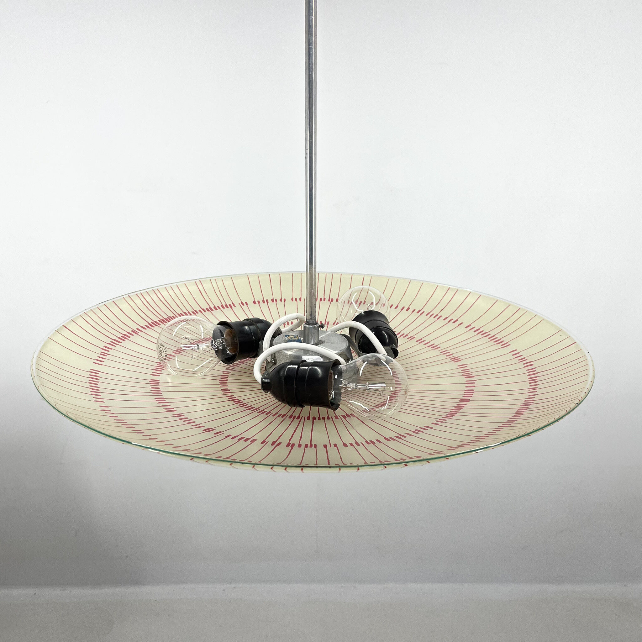 Mid-century glass chandelier by Napako Czechoslovakia 1960s