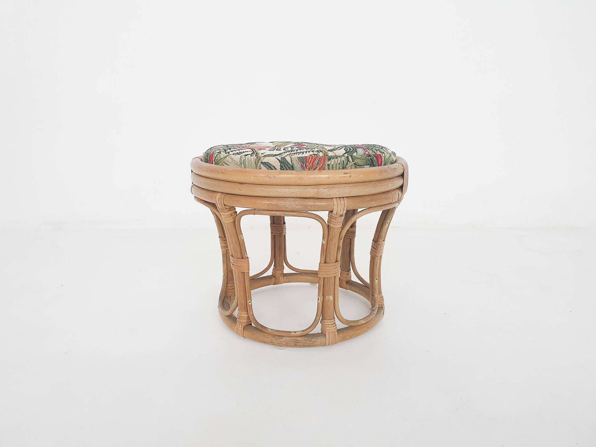 Vintage rattan stool, 1960's