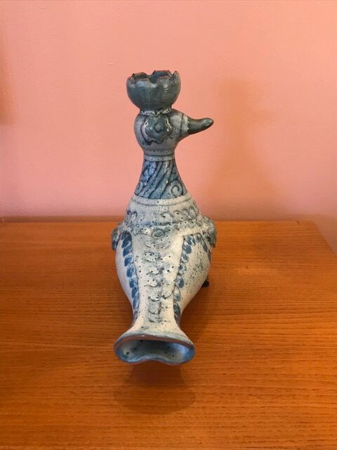 Ccandleholder in blue ceramics