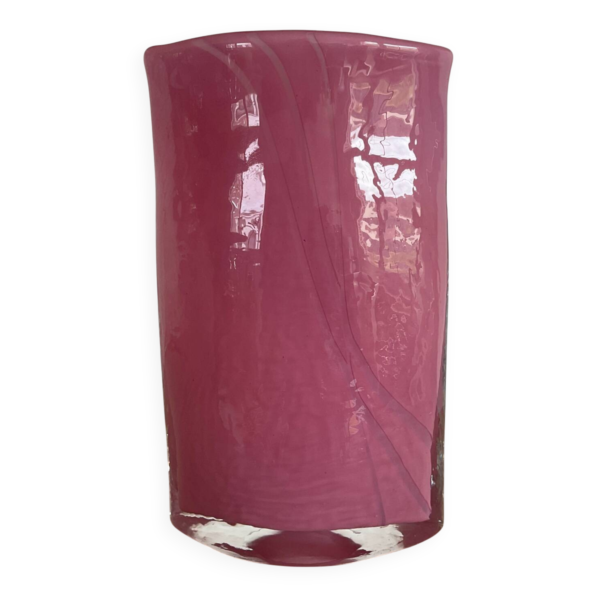 Vintage pink glass paste vase