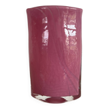Vintage pink glass paste vase