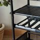 Vintage 50's black lacquered bamboo trolley