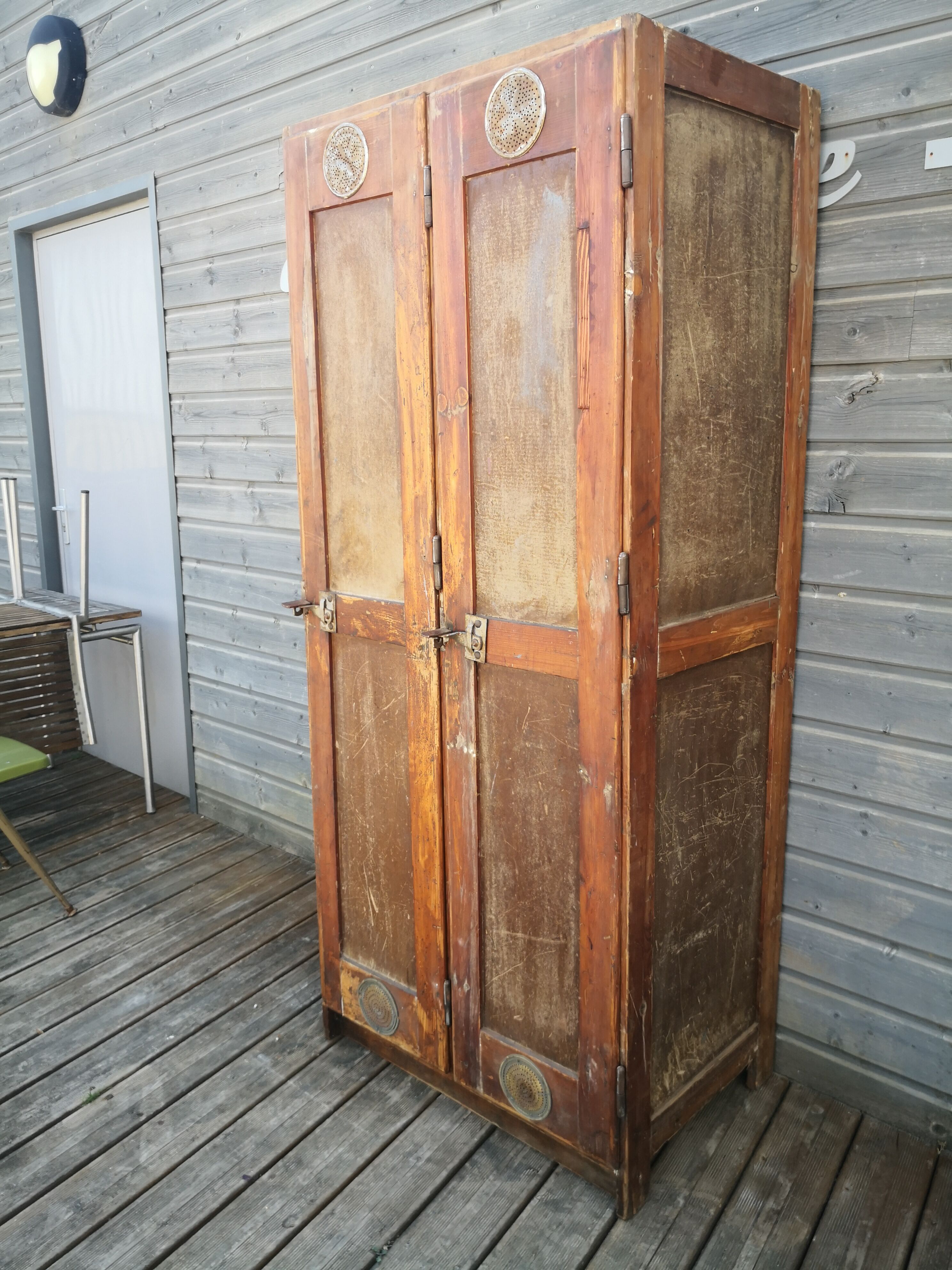 Coat rack cloakroom, Vintage wooden wardrobe