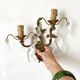 Paire d'appliques en laiton avec pampilles style rocaille