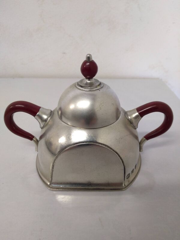 Service À Thé Et À Café Cosi Tabellini Century 24 Pewter Et Bakélite Rouge