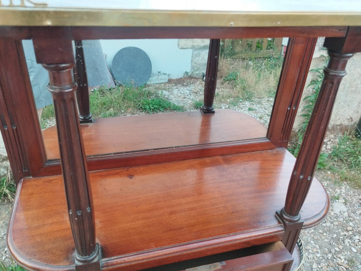 Antique Louis XVI style chest of drawers with marble top