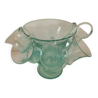 unsigned Biot bubble glass punch set