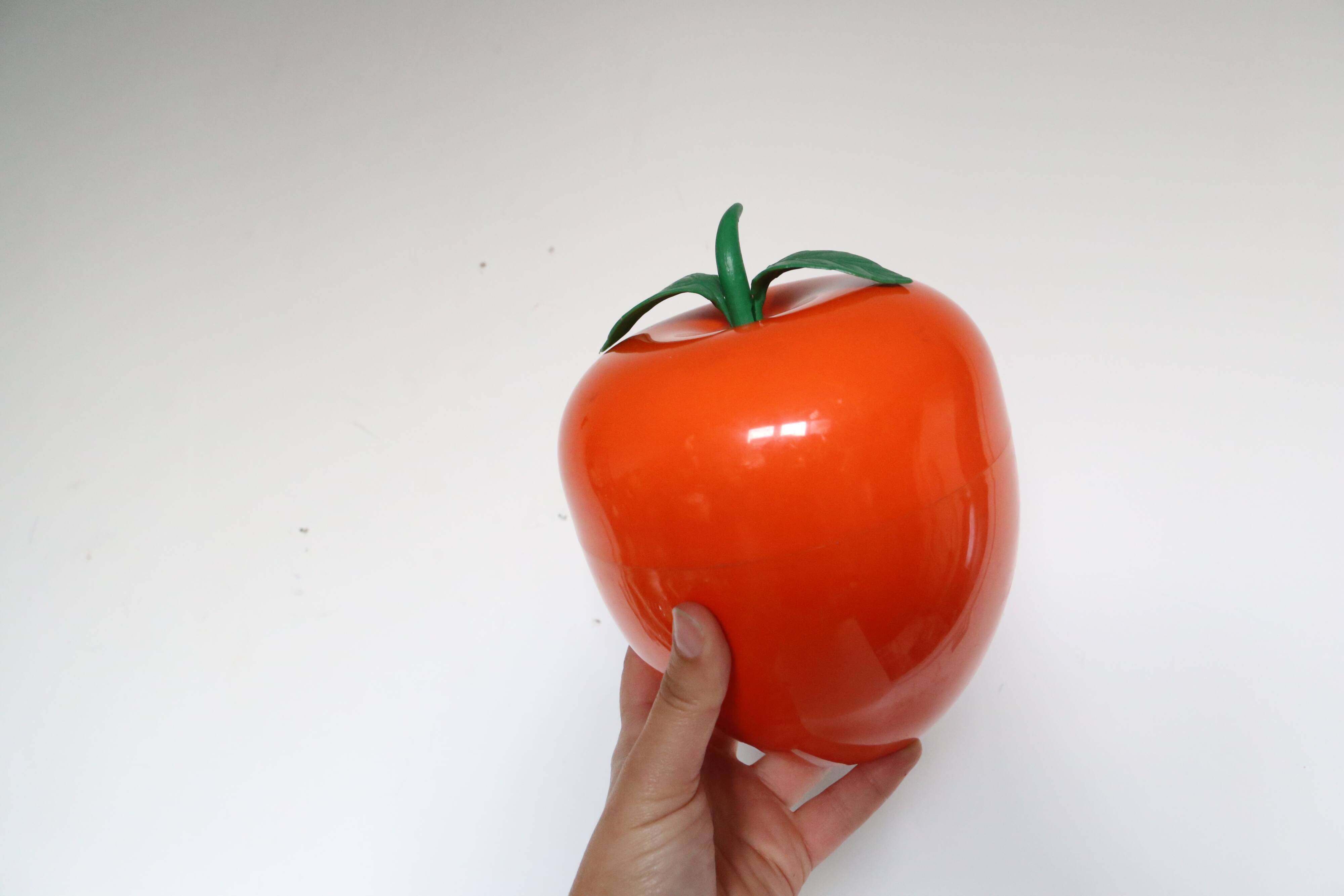 Orange ice bucket, vintage