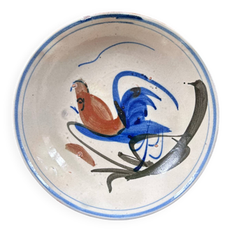 Antique dish with bird decoration