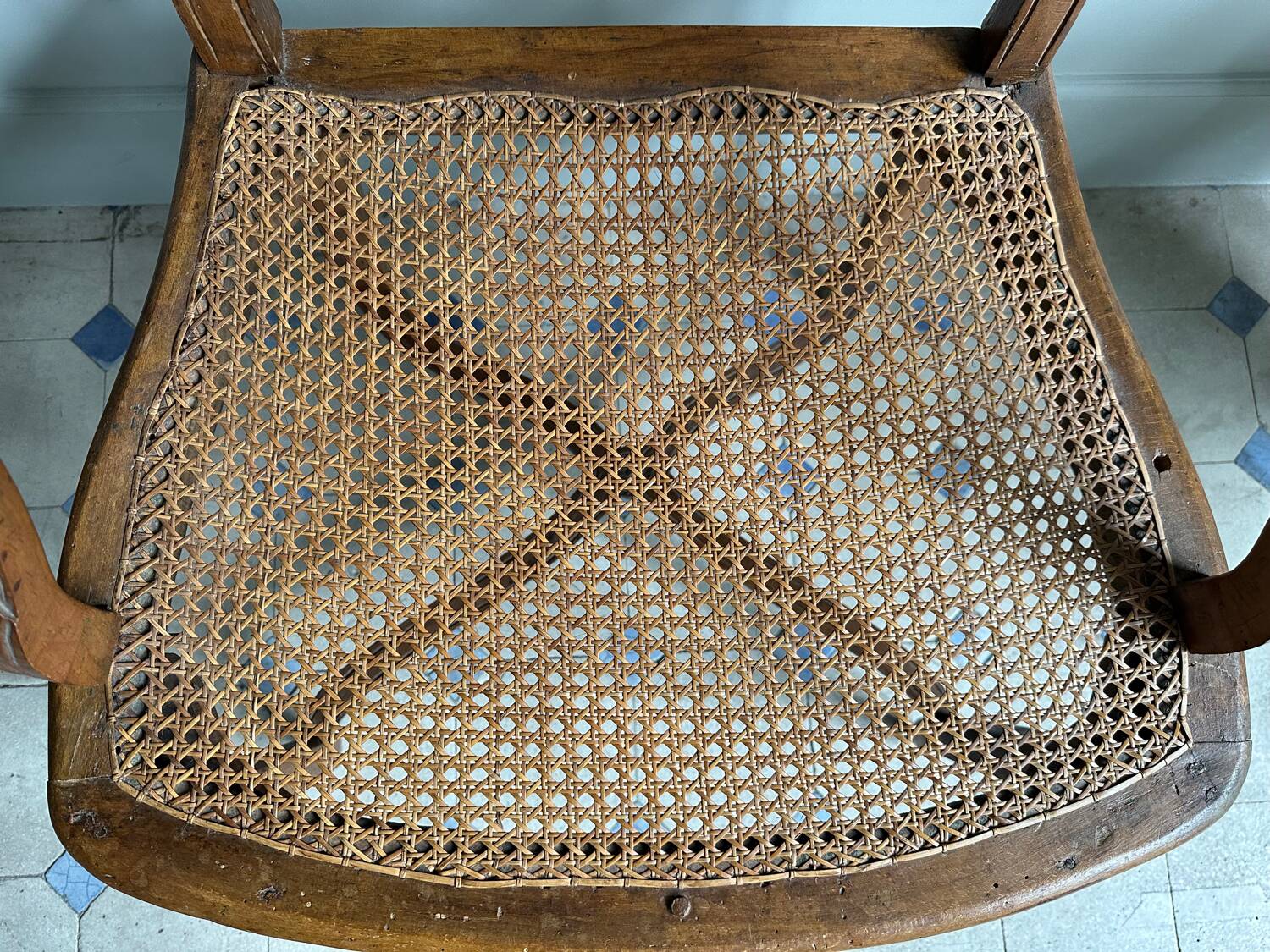 Regency armchair with stretcher