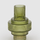 Vase en verre strié vert 23cm