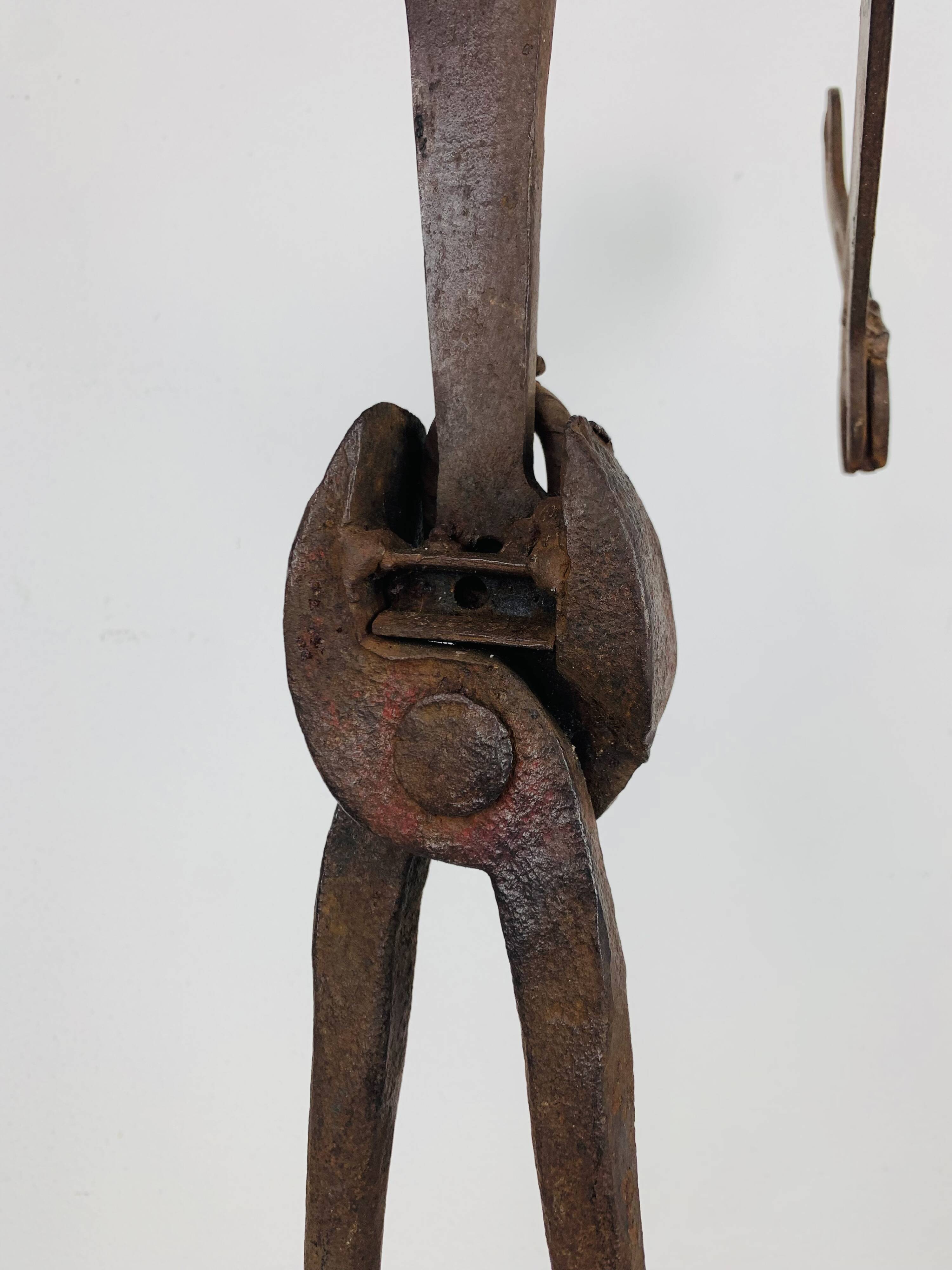 Brutalist sculpture in wrought iron, folk art