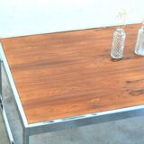 Coffee table with chrome base * 152.5 cm