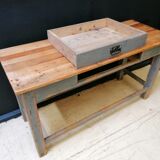 Patinated drapery table