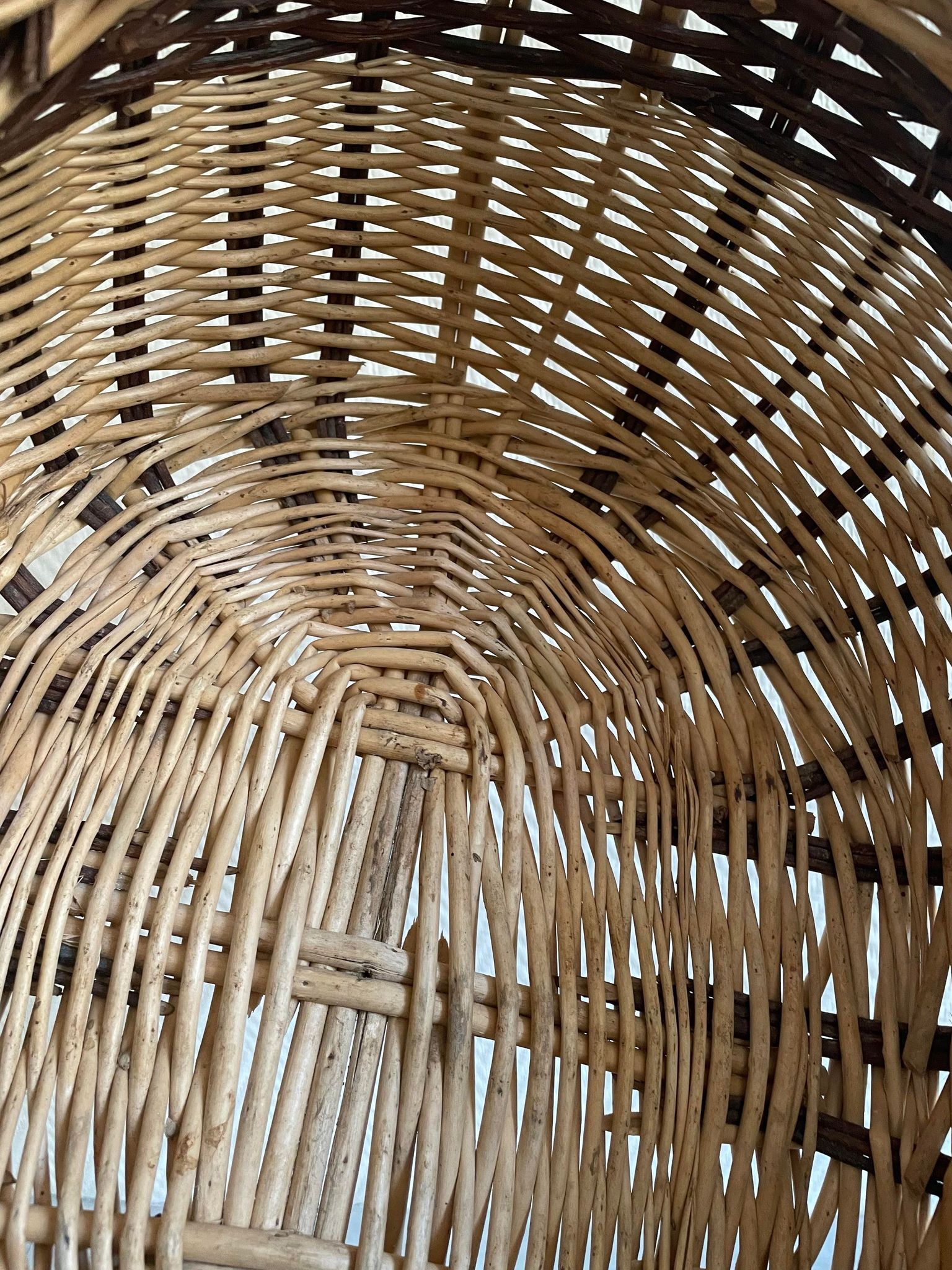 Panier osier bicolore