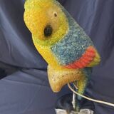 Vintage parrot lamp soft plastic and chrome table lamp exotic lamp