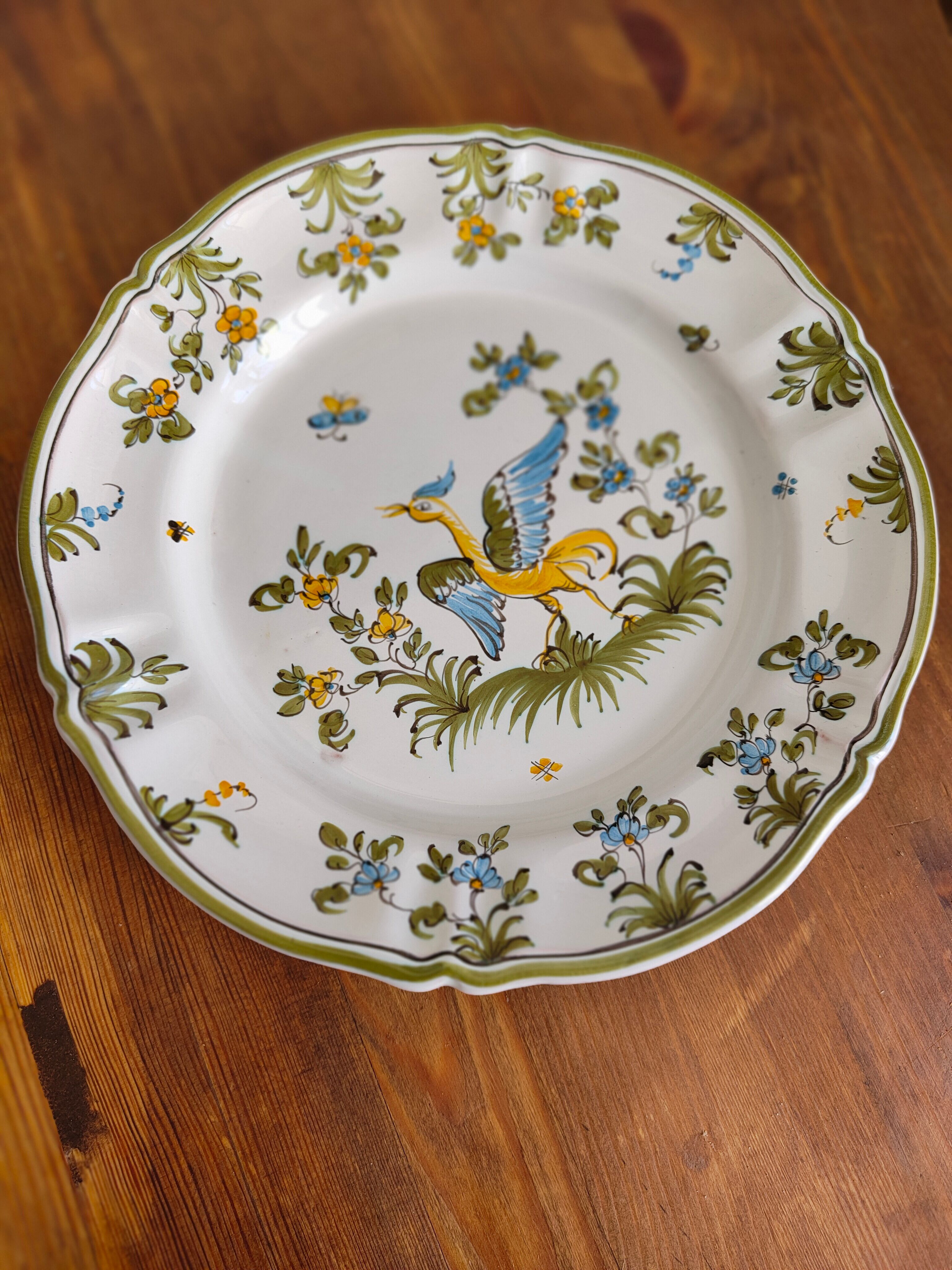 Moustiers plate signed lallier