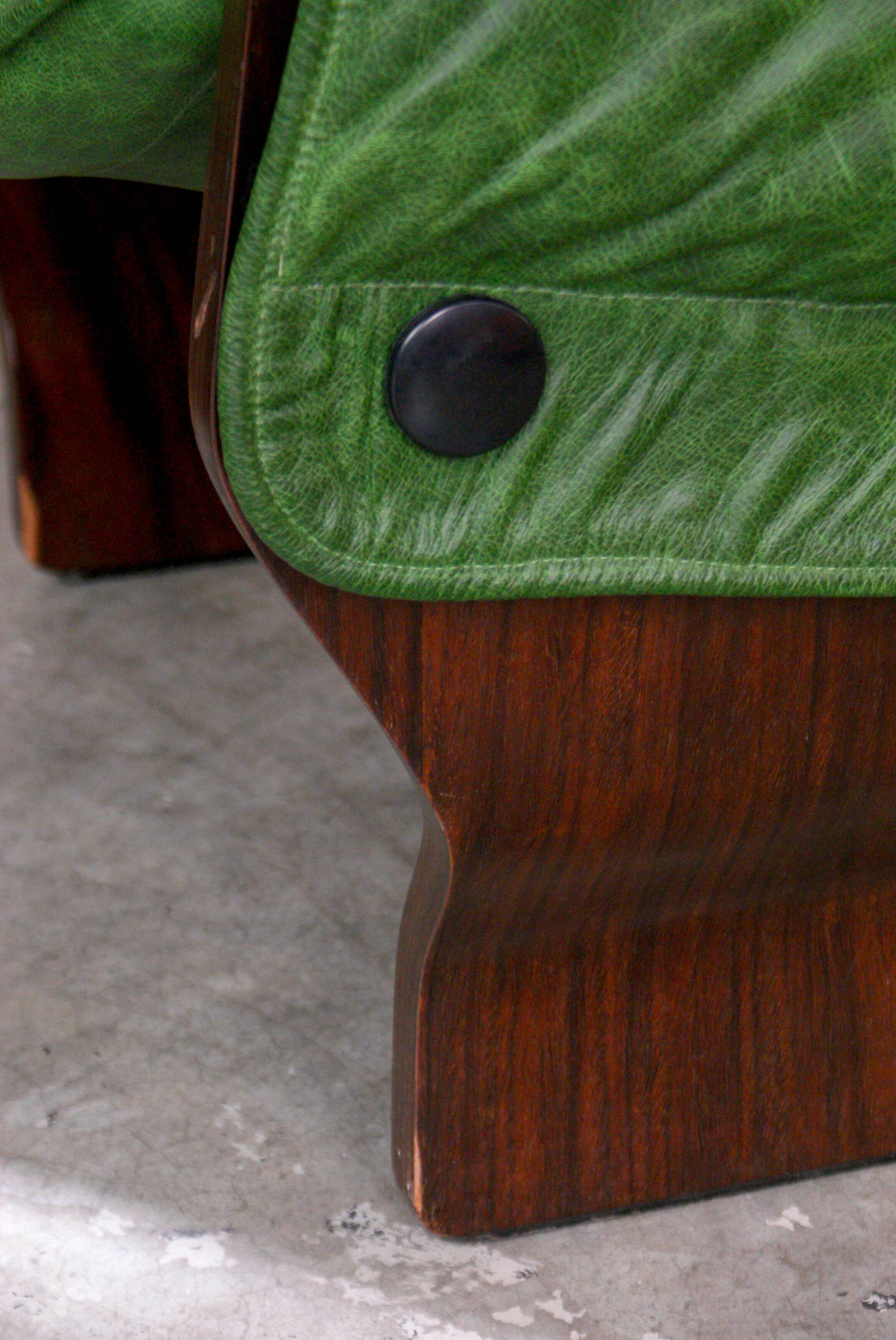 Canada model leather armchair and ottoman by Osvaldo Borsani