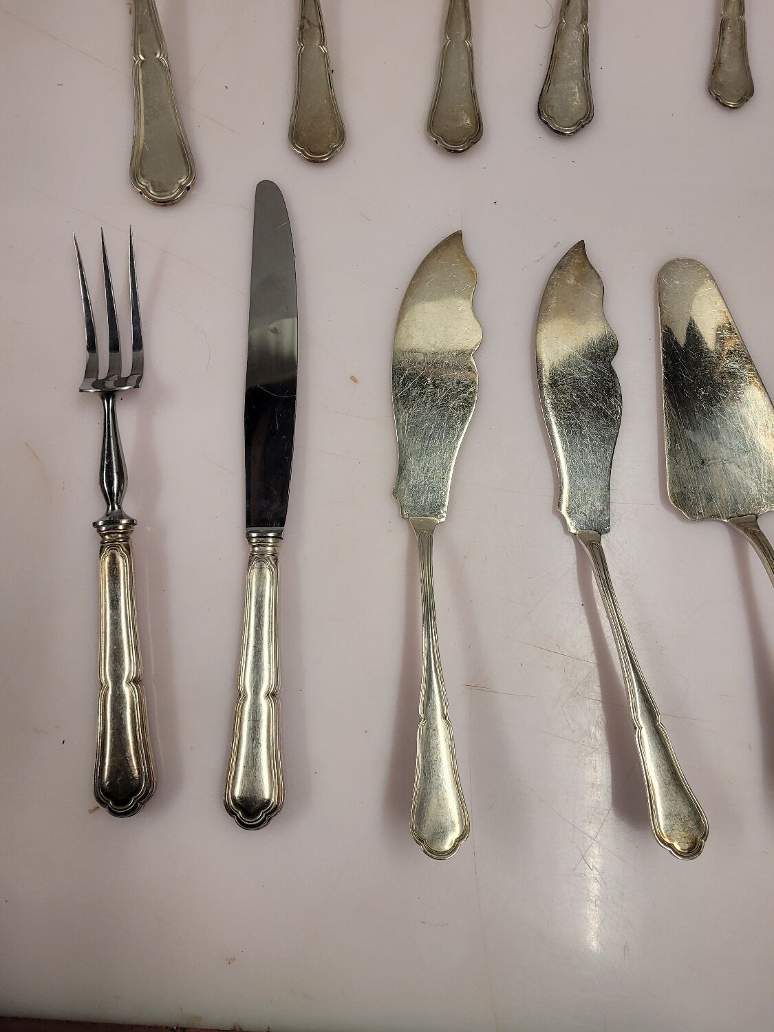 Cutlery set 170 pieces in silver metal goldsmith Chrysalia