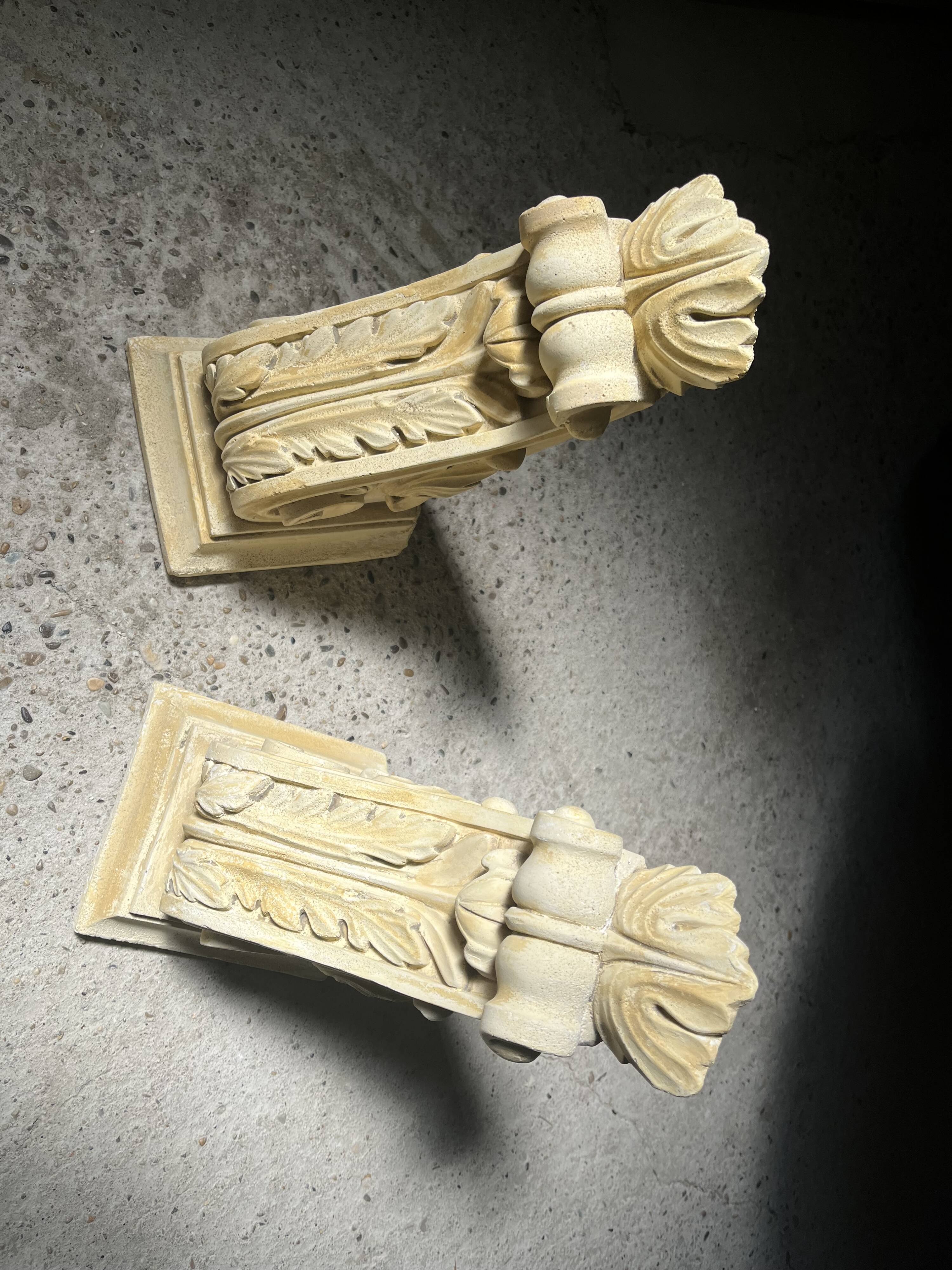 Moulded plaster bookends