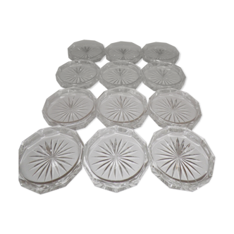 12 under crystal glasses in their original box 1950