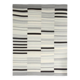 10x13 Kilim Gray, Beige, Black Modern Turkish Kilim Rug, 294x384Cm