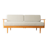 Wilhelm Knoll mid-century sofa, 1950s, cherry wood, reupholstered