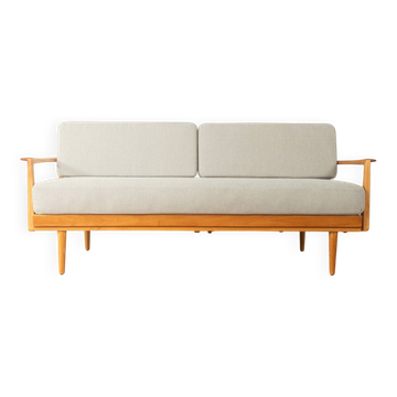 Wilhelm Knoll mid-century sofa, 1950s, cherry wood, reupholstered