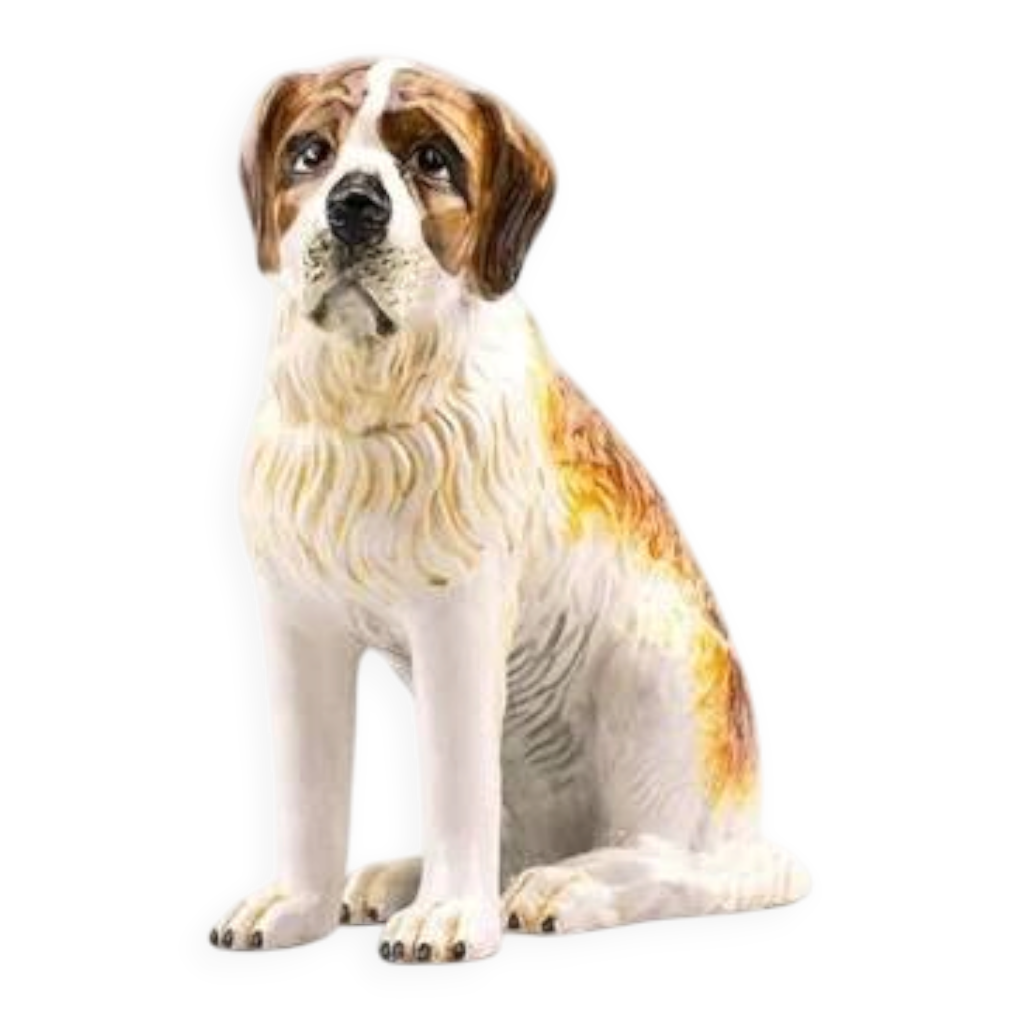 Saint Bernard dog figurine in ceramic