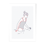 Illustration A4 naiade no. 1/8 bretagne baigneuse mer