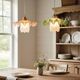 Suspension vintage opaline plissée verte et tulipe verre art déco